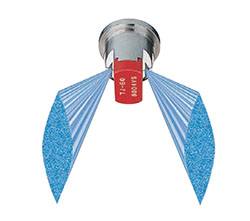 Spray pattern for TwinJet TeeJet twin flat spray nozzles